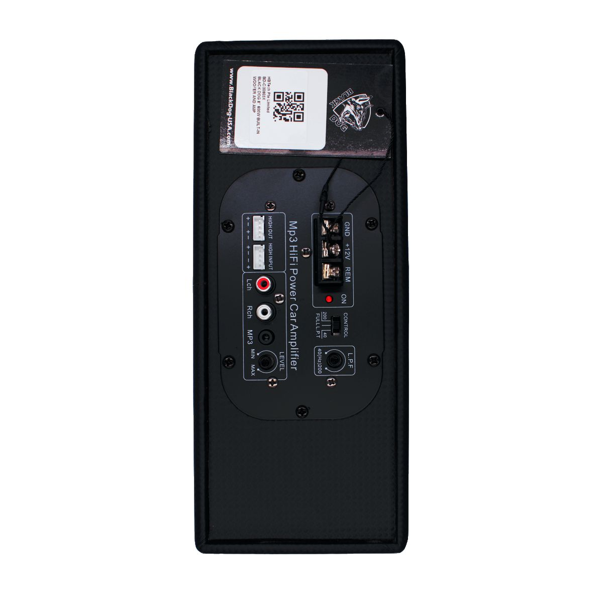 Black Dog 8" 600w Built-In Amplifier and Woofer- Slim