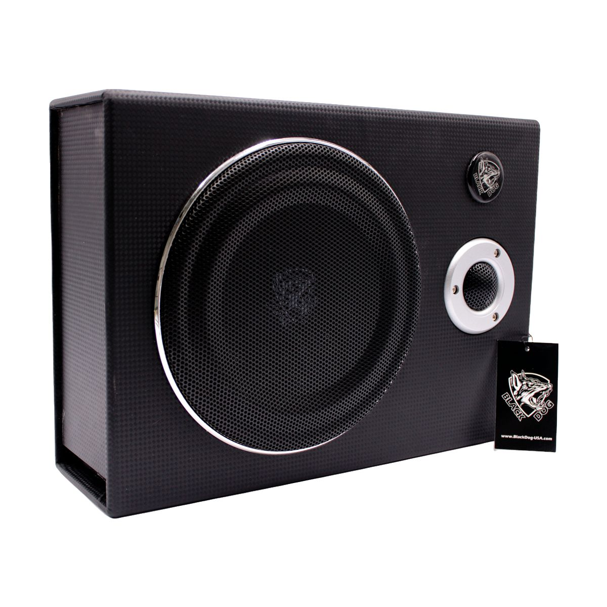 Black Dog 8" 600w Built-In Amplifier and Woofer- Slim