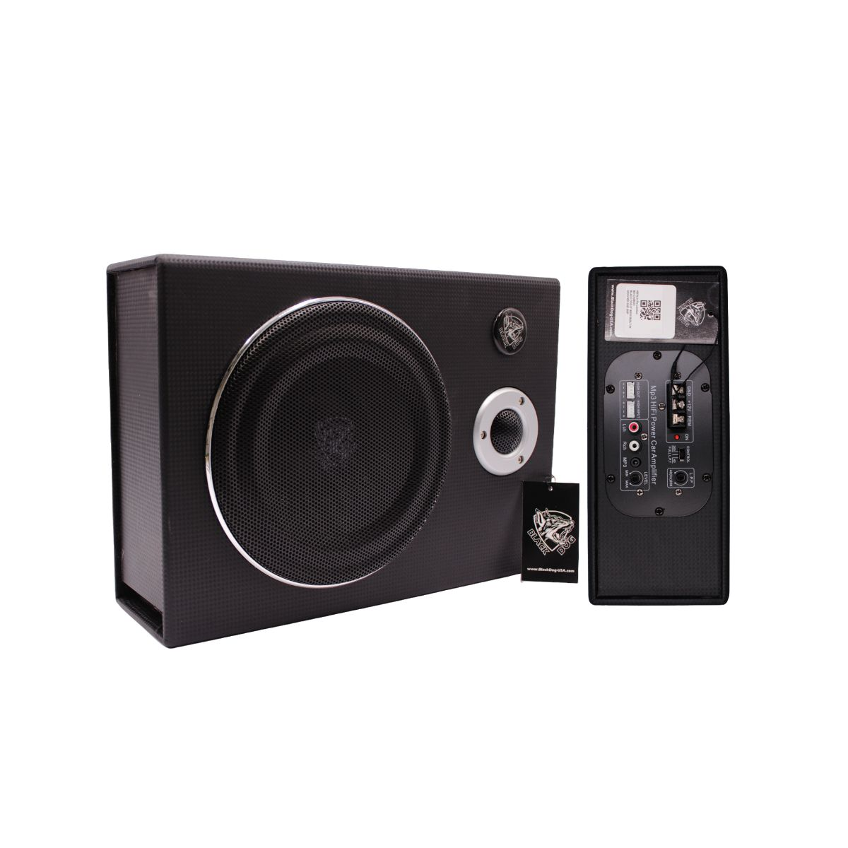 Black Dog 8" 600w Built-In Amplifier and Woofer- Slim