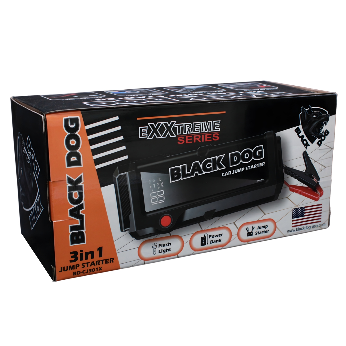 Black Dog 3 in 1 Jump Starter- Exxtreme Series