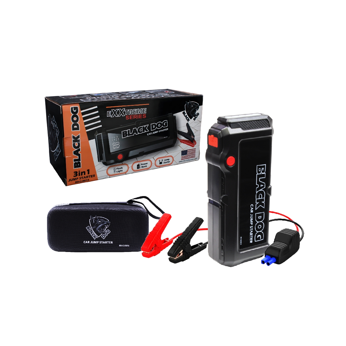 Black Dog 3 in 1 Jump Starter- Exxtreme Series