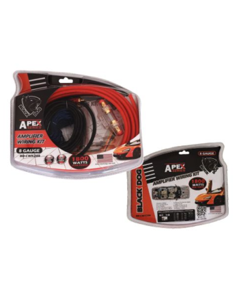 Black Dog Apex Series 1800w 8 Gauge Amplifier Wiring Kit