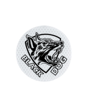 Black Dog 8CM Round Reflective Sticker