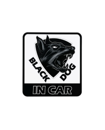 Black Dog In Car Sticker