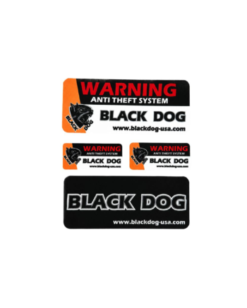 Black Dog Alarm Security Sticker (12CM Set)