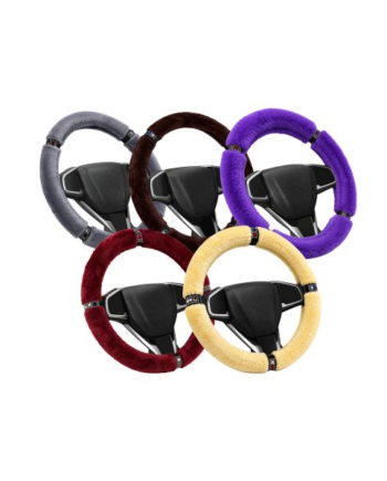 Black Dog Luxury Plush Steering Wheel Cover