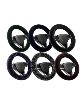 Black Dog Premium  Plush Steering Wheel Cover